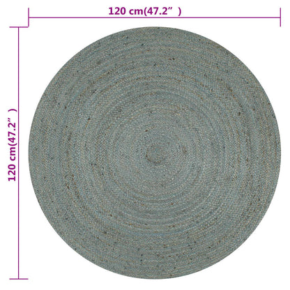 Vloerkleed Handgemaakt Rond Jute 120 cm Olijfgroen
