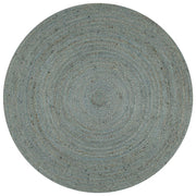 Vloerkleed rond 150 cm jute olijfgroen handgemaakt
