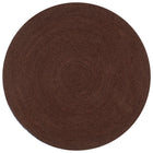 Handmade Round Rug 90 cm Jute Brown