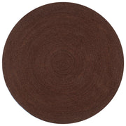 Vloerkleed rond 90 cm jute bruin handgemaakt