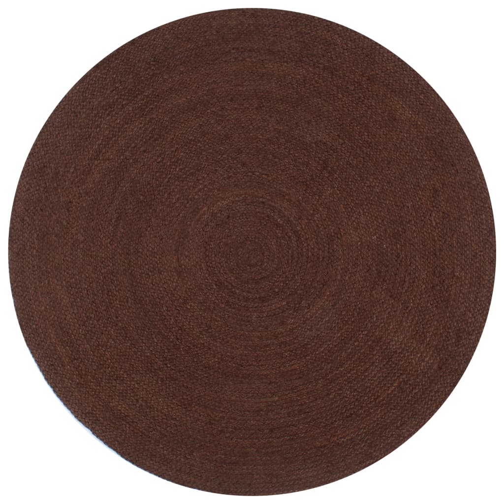 Vloerkleed Handgemaakt Rond Jute 90 cm Bruin