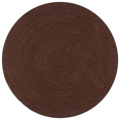 Vloerkleed Handgemaakt Rond Jute 90 cm Bruin