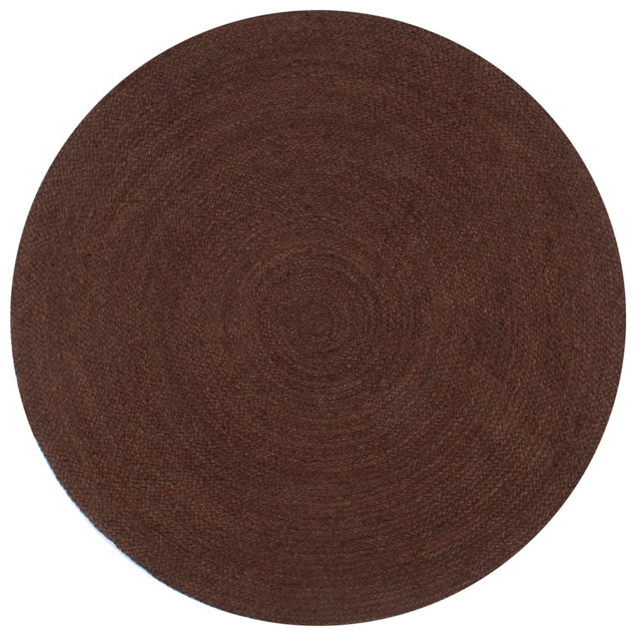 Vloerkleed Handgemaakt Rond Jute 90 cm Bruin