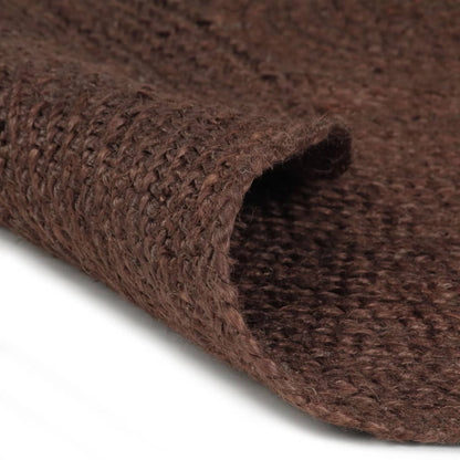 Vloerkleed Handgemaakt Rond Jute 90 cm Bruin
