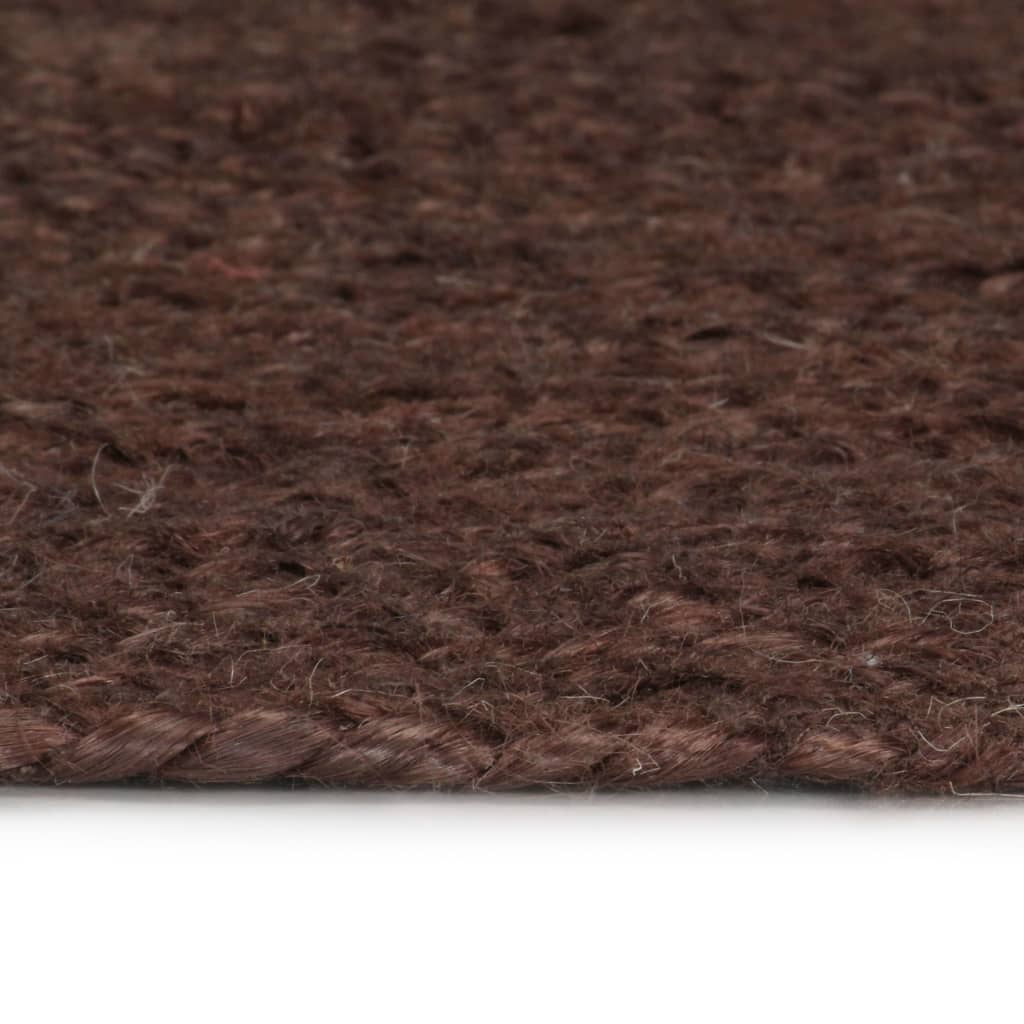 Vloerkleed Handgemaakt Rond Jute 90 cm Bruin