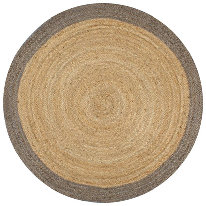Vloerkleed Handgemaakt Met Grijze Rand 150 Cm Jute