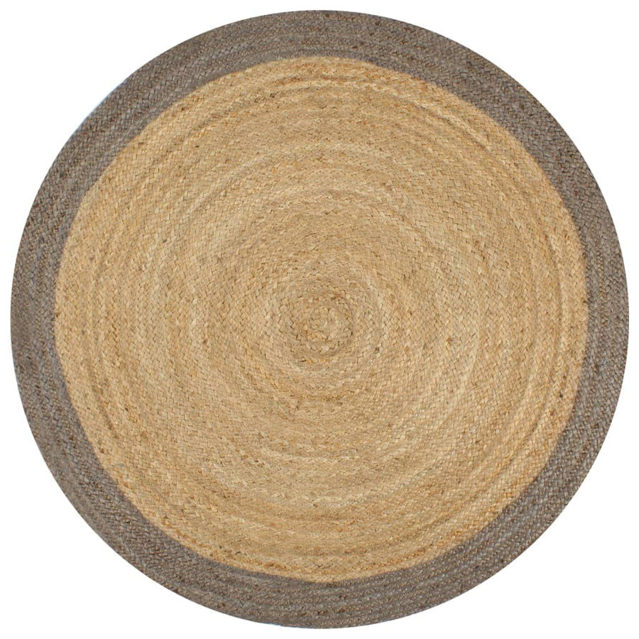 Vloerkleed Handgemaakt Met Grijze Rand 150 Cm Jute