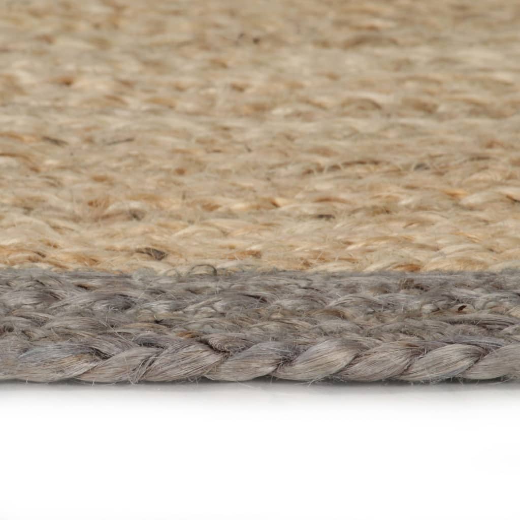 Vloerkleed Handgemaakt Met Grijze Rand 150 Cm Jute