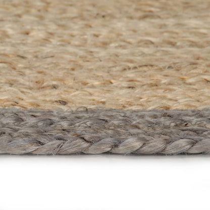 Vloerkleed Handgemaakt Met Grijze Rand 150 Cm Jute