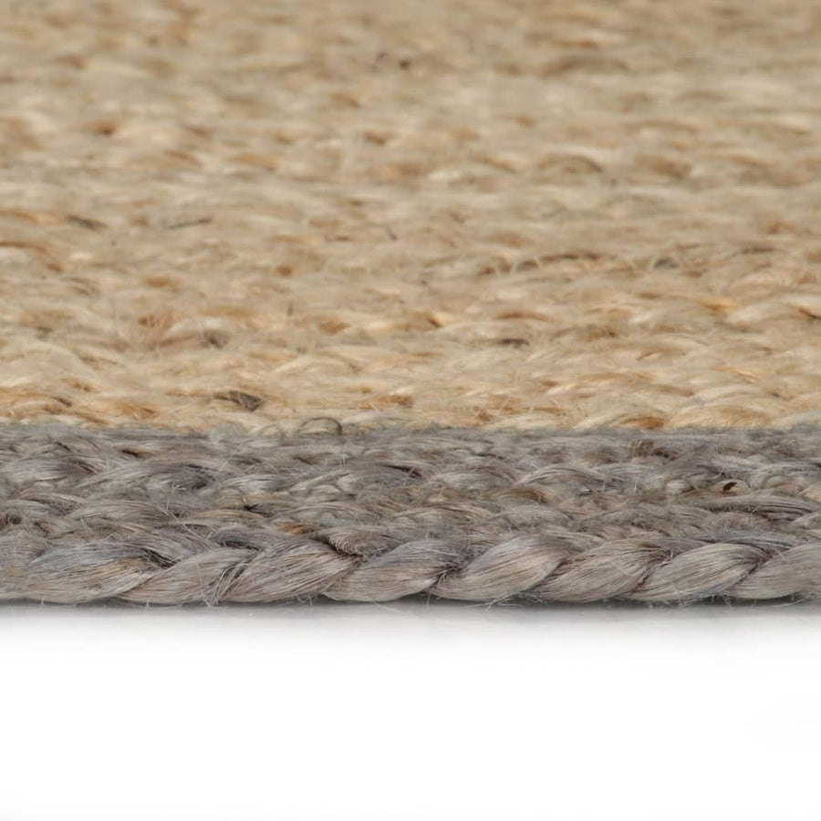 Vloerkleed Handgemaakt Met Grijze Rand 150 Cm Jute