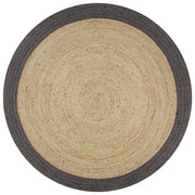 Vloerkleed jute 90 cm donkergrijs