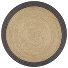 Vloerkleed jute 120 cm donkergrijs