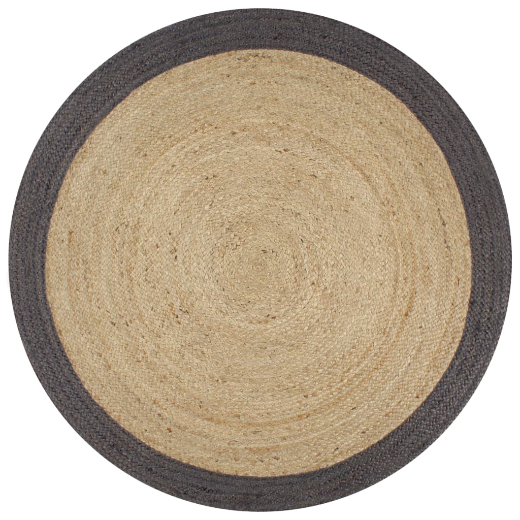 Vloerkleed Handgemaakt Met Grijze Rand 150 Cm Jute