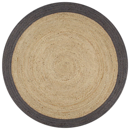 Vloerkleed Handgemaakt Met Grijze Rand 150 Cm Jute