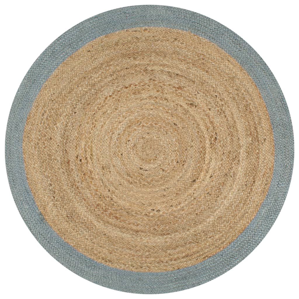 Vloerkleed Handgemaakt Met Grijze Rand 150 Cm Jute