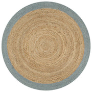 Vloerkleed jute 150 cm olijfgroene rand