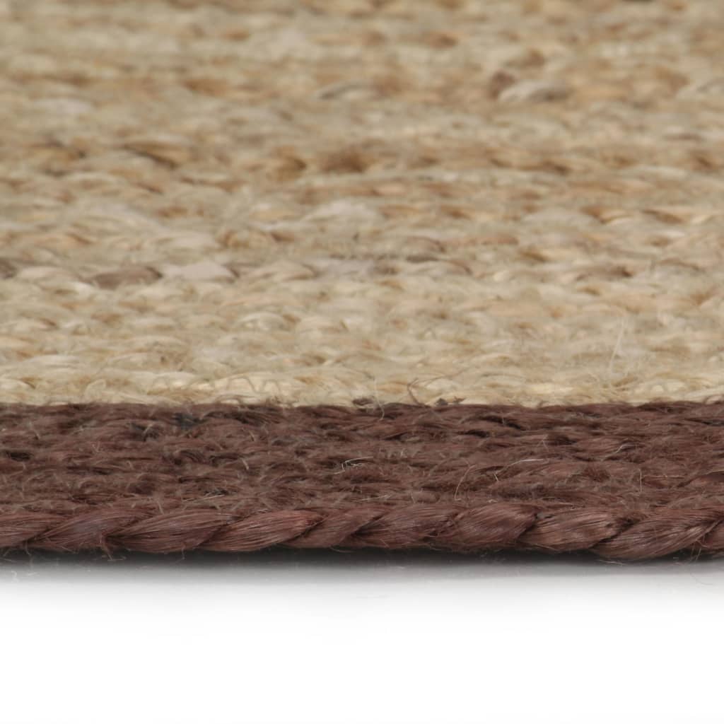 Vloerkleed Handgemaakt Met Bruine Rand 90 Cm Jute