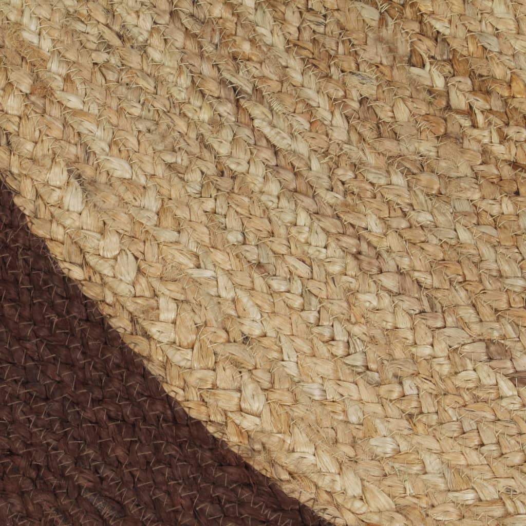 Vloerkleed Handgemaakt Met Bruine Rand 90 Cm Jute