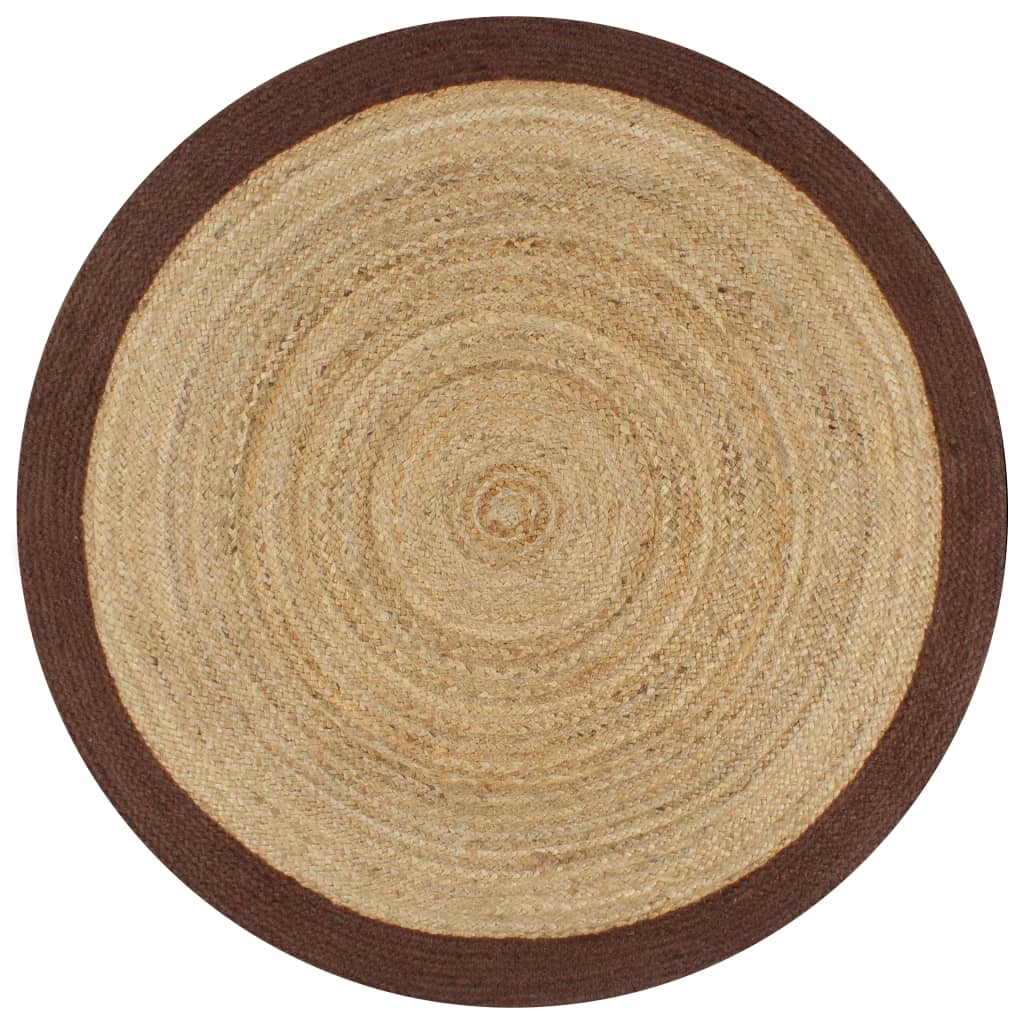 Vloerkleed Handgemaakt Met Grijze Rand 150 Cm Jute