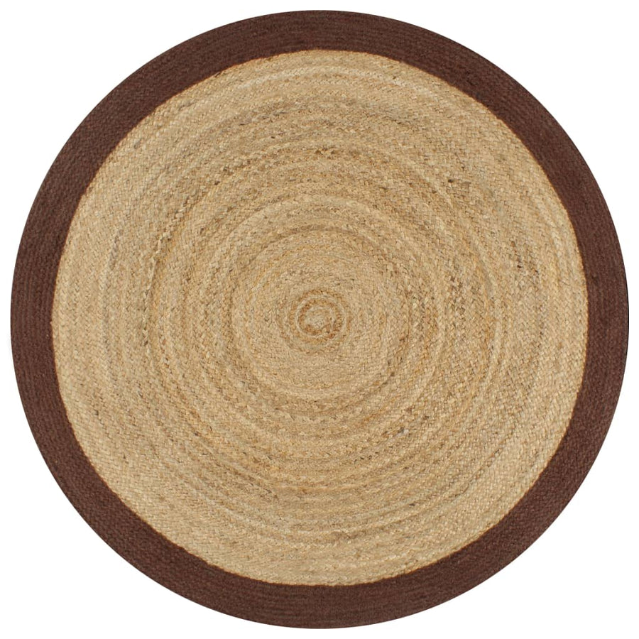 Vloerkleed Handgemaakt Met Grijze Rand 150 Cm Jute