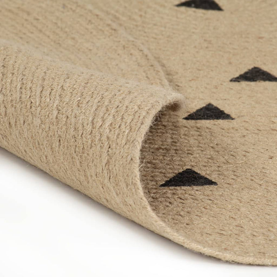 Vloerkleed Handgemaakt Met Driehoek Print 120 Cm Jute Driehoeken