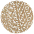 Handmade rug with white print 90 cm jute