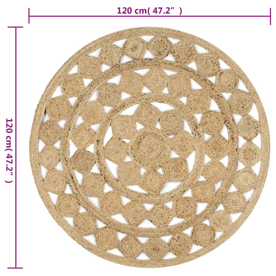 Vloerkleed Handgemaakt Gevlochten Jute 120 cm