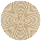 Handmade rug with spiral design 90 cm jute white