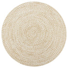 Handmade rug 90 cm jute white and natural