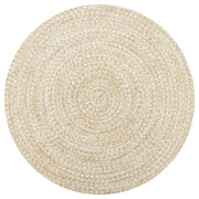 Vloerkleed rond 90 cm jute wit naturel