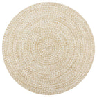 Handmade rug 120 cm jute white and natural