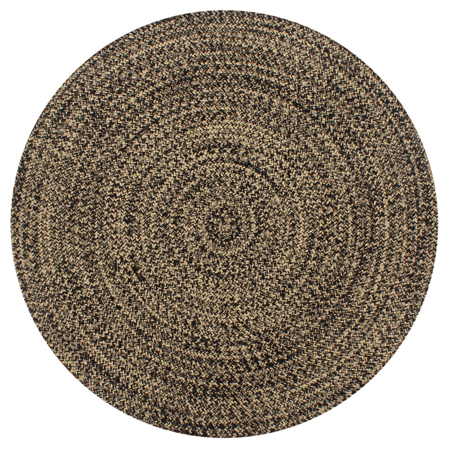 Vloerkleed Handgemaakt Jute En Naturel 120 cm Zwart