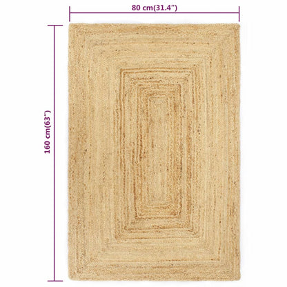 Vloerkleed Handgemaakt Jute Naturel 80 x 160 cm