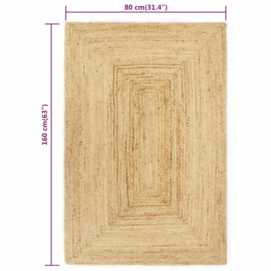 Vloerkleed Handgemaakt Jute Naturel 80 x 160 cm