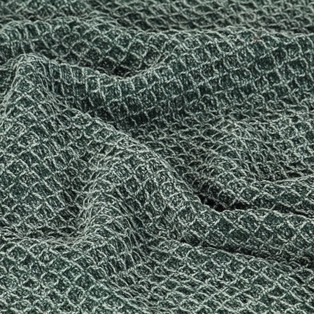 Plaid 160X210 Cm Katoen Donkergroen 160 x 210 cm
