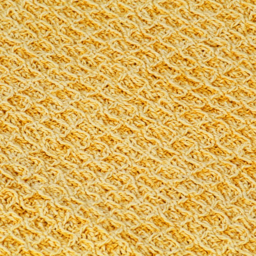 Plaid 160x210 cm katoen mosterdgeel