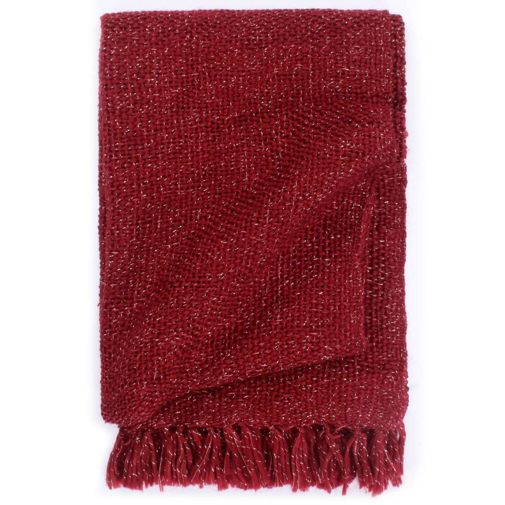 Plaid 220X250 Cm Lurex Bordeauxrood