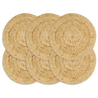 Placemats Rond 38 Cm Natuurlijk 6 Bruin Jute