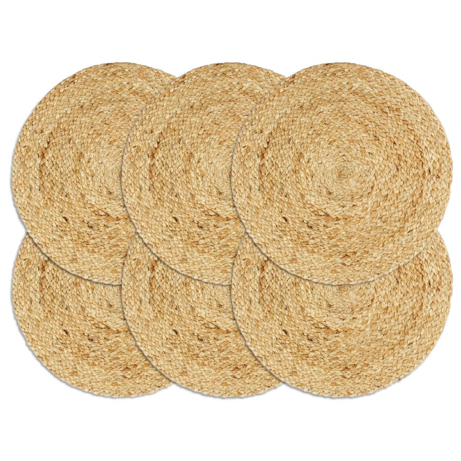 Placemats Rond 38 Cm Natuurlijk 6 Bruin Jute