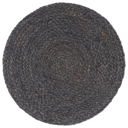 Placemats Rond 38 Cm 4 Donkergrijs Jute