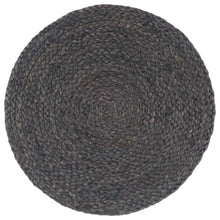 Placemats Rond 38 Cm 6 Donkergrijs Jute