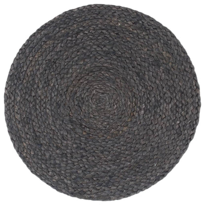 Placemats Rond 38 Cm 6 Donkergrijs Jute