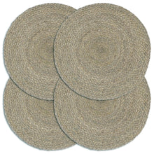 Placemats Rond 38 Cm Effen 4 Grijs Jute