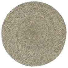 Placemats Rond 38 Cm Effen 6 Grijs Jute