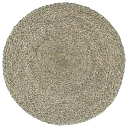 Placemats Rond 38 Cm Effen 6 Grijs Jute