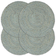 Placemats set of 4 round 38 cm jute olive green