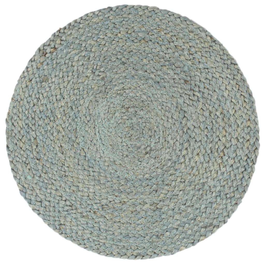 Placemats Rond 38 Cm 4 Olijfgroen Jute