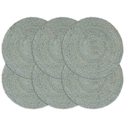 Placemats 6 st rond 38 cm jute olijfgroen