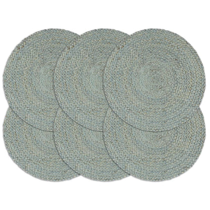 Placemats Rond 38 Cm 6 Olijfgroen Jute