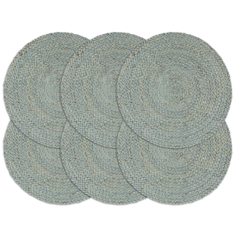 Placemats Rond 38 Cm 6 Olijfgroen Jute